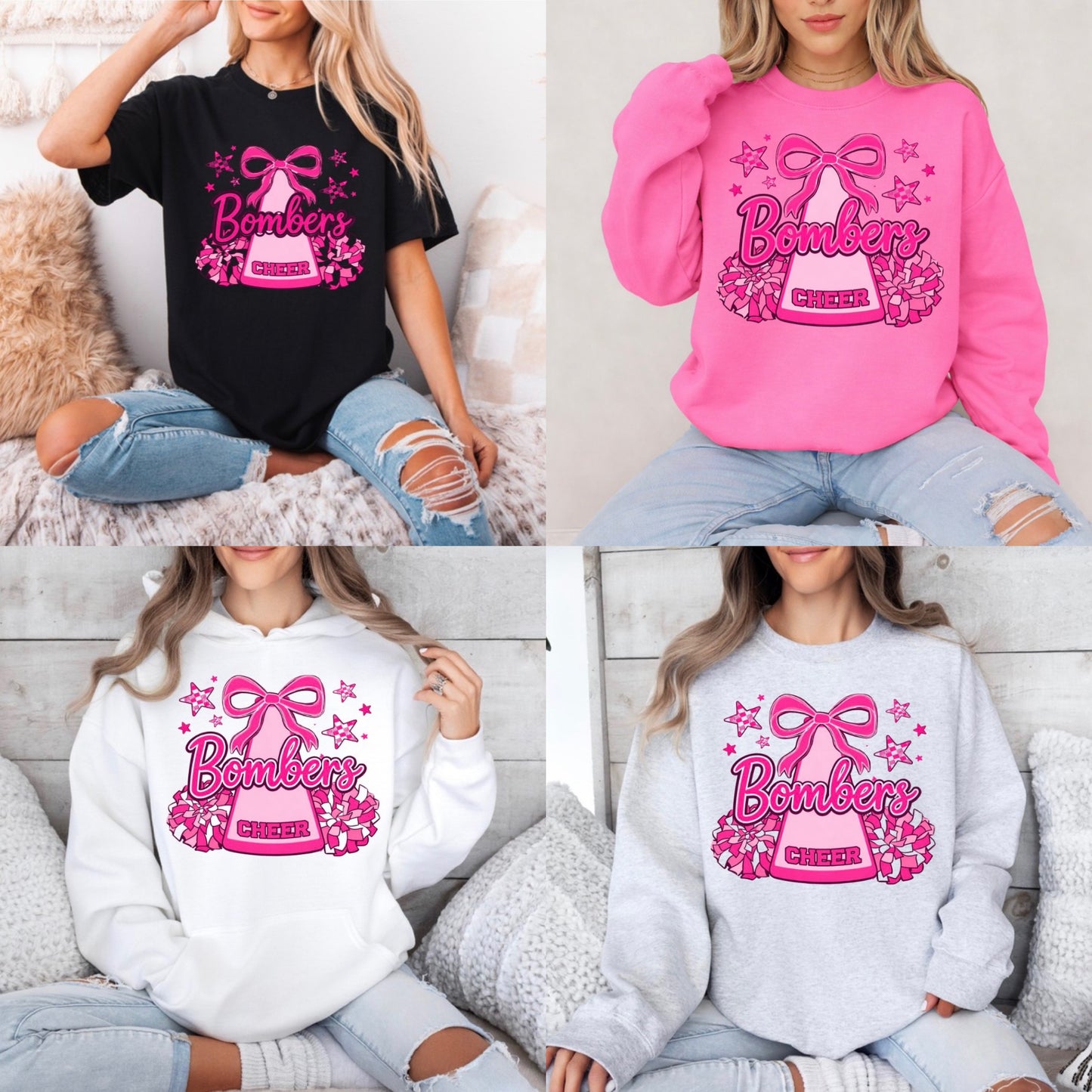 bombers cheer pink design - tshirts, sweatshirts, hoodies - 016