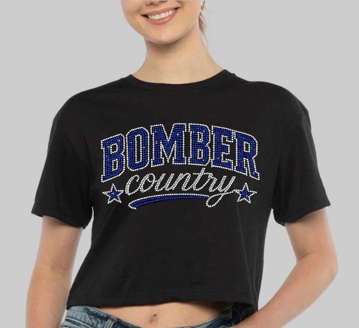 Bombers country bling cropped tee - adult only 014
