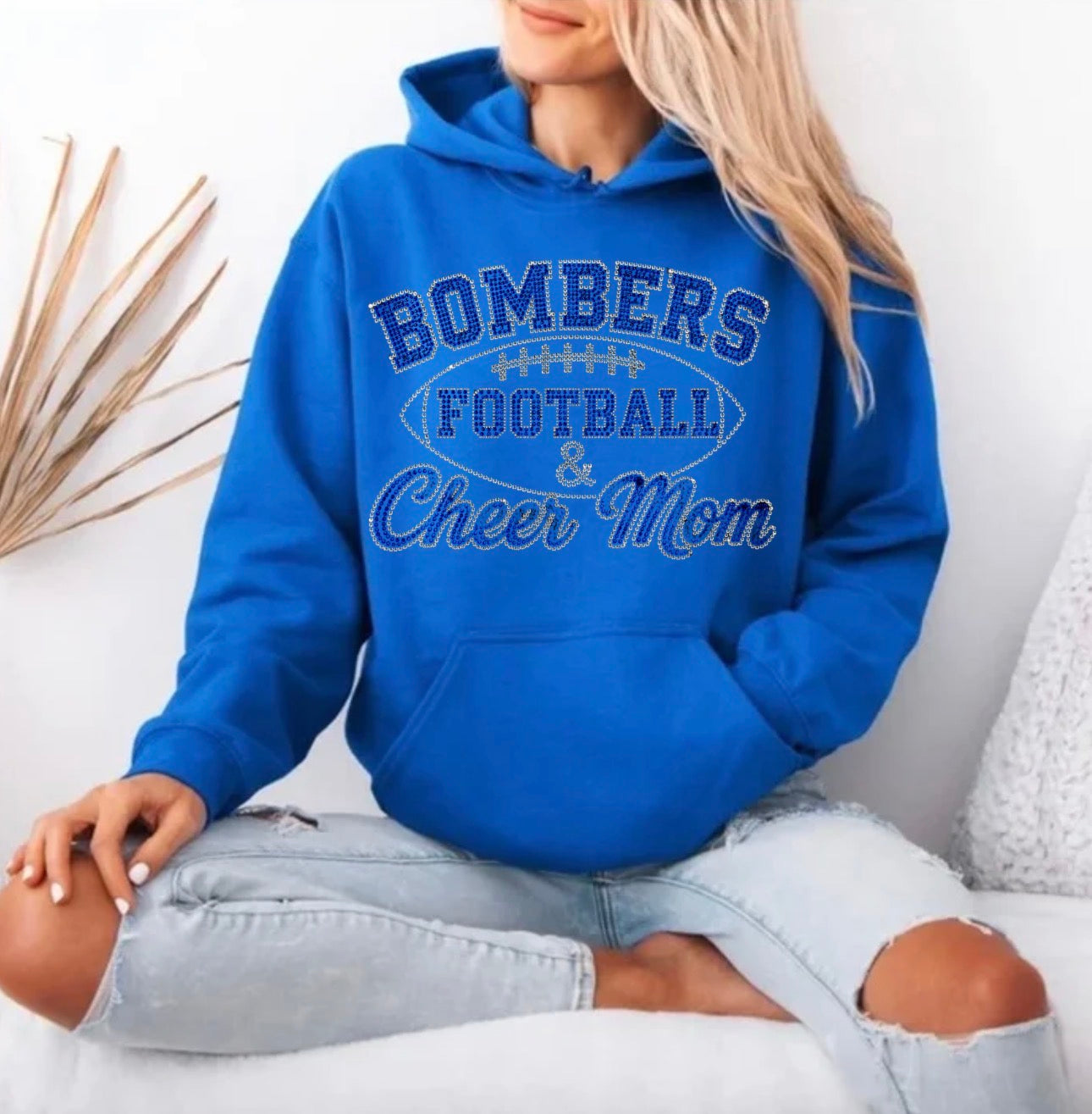 Bombers football and cheer mom bling hoodie - 024