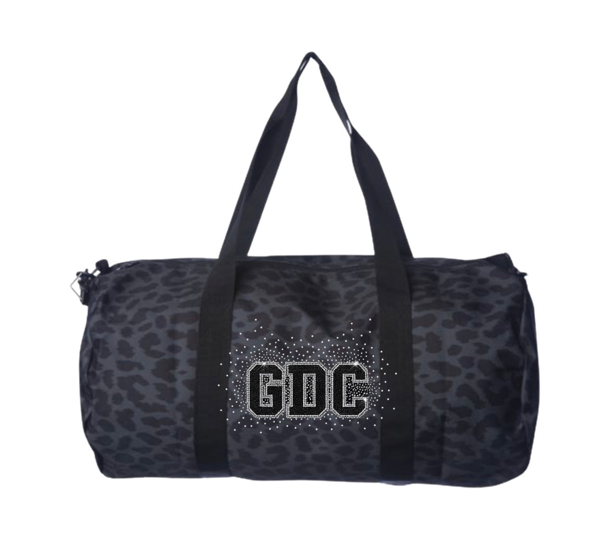 PRE-ORDER - GDC bling, black cheetah duffle bag - 099