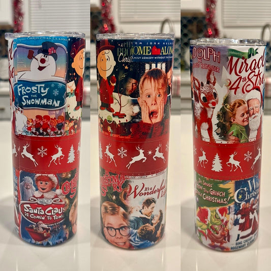 Christmas movie collage tumbler