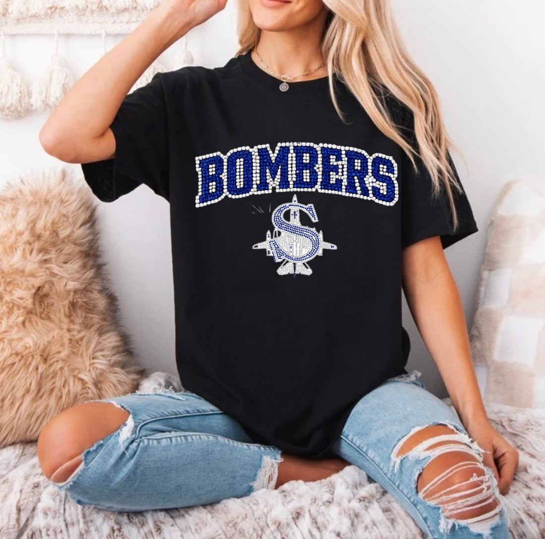 Bombers logo bling tshirt - 029