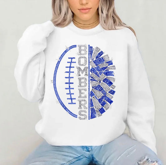 Bombers football and cheer bling sweatshirt - 010