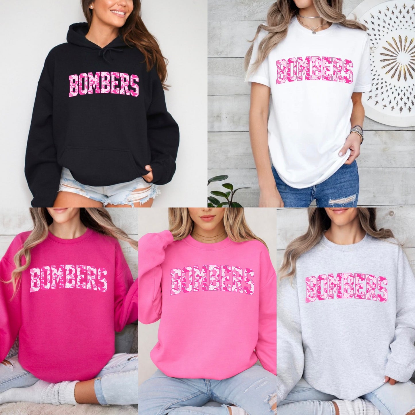 Bombers pink camo design - tshirts, sweatshirts, hoodies, cropped hoodie - 014
