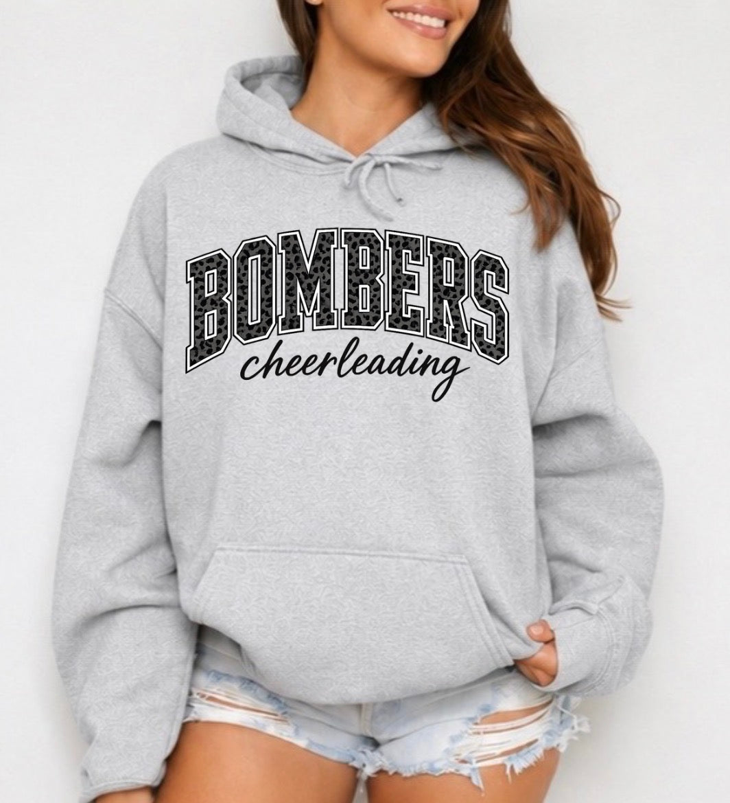 Bombers cheerleading black cheetah print - tshirts, sweatshirts, hoodies - 001