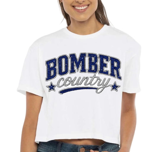 Bombers country bling cropped tee - adult only  014
