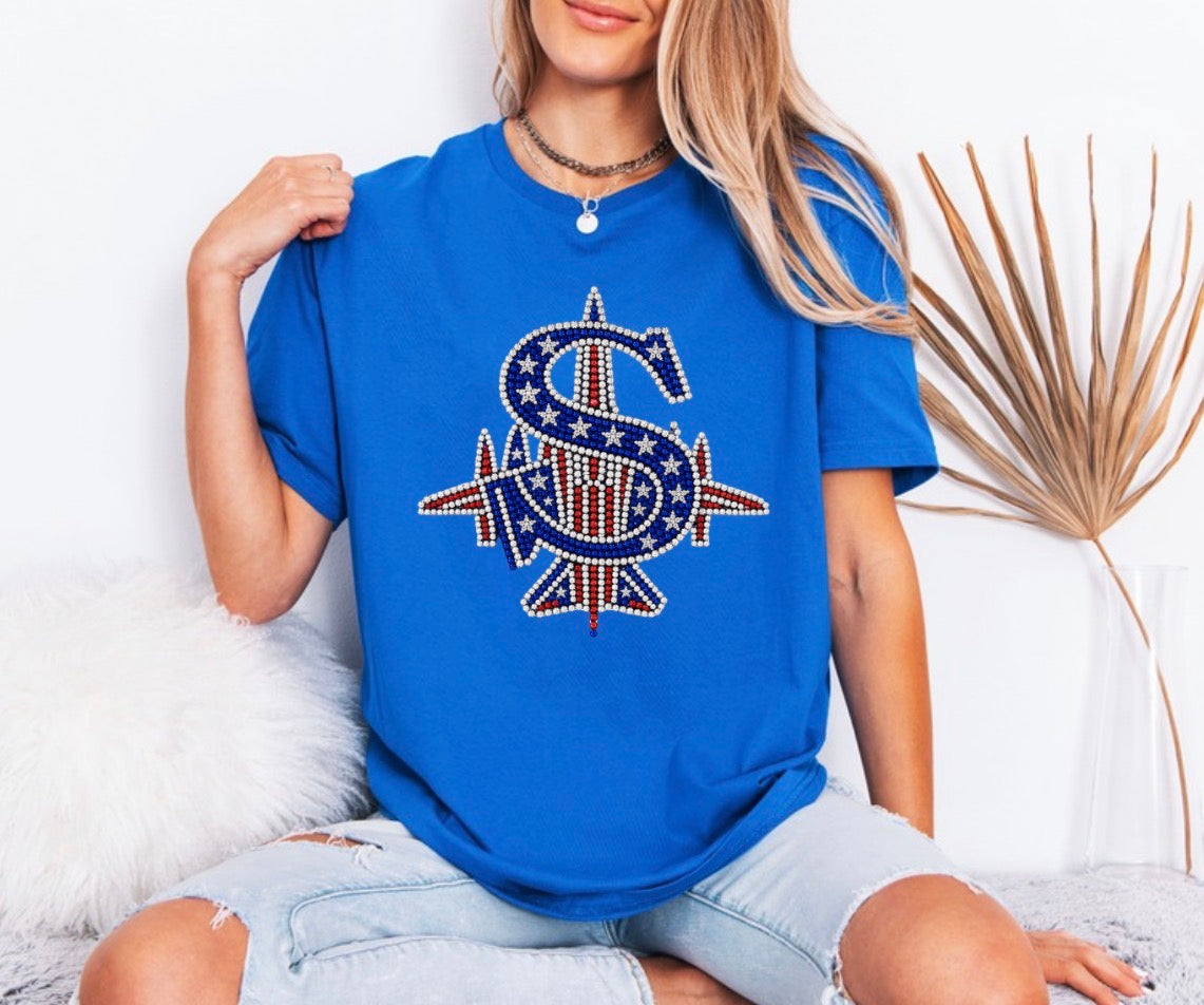 Patriotic bling logo tshirt - 036