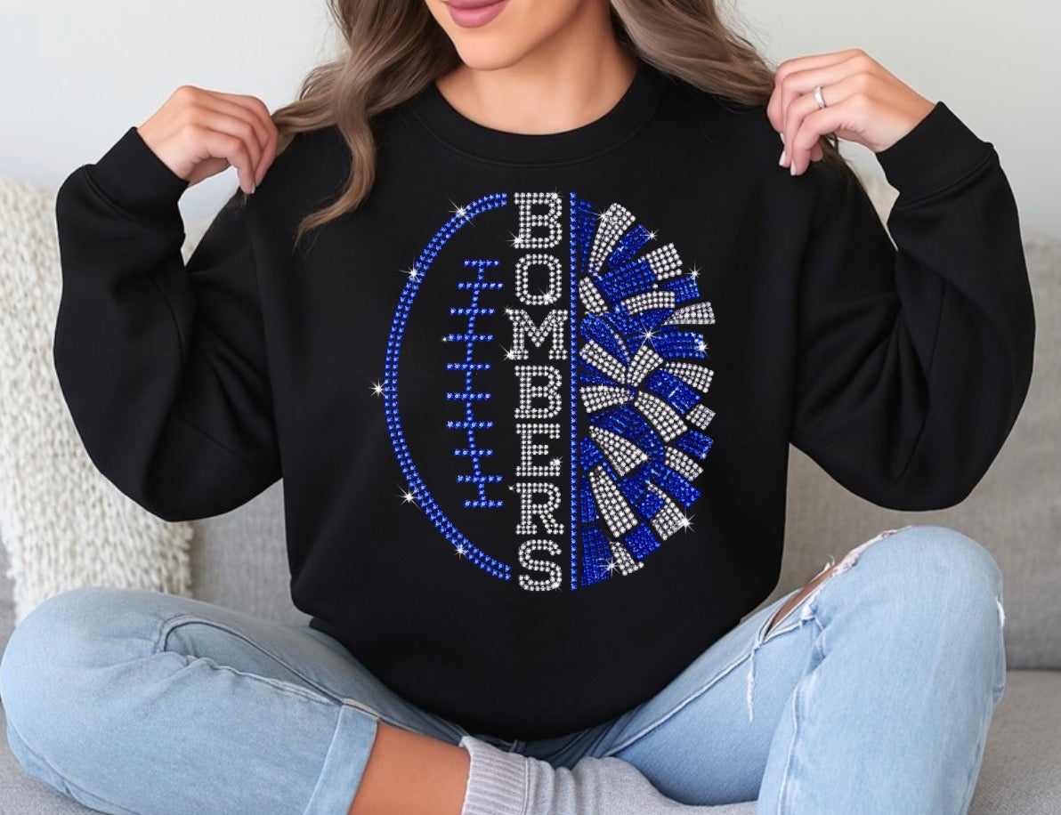 Bombers football and cheer bling sweatshirt - 010