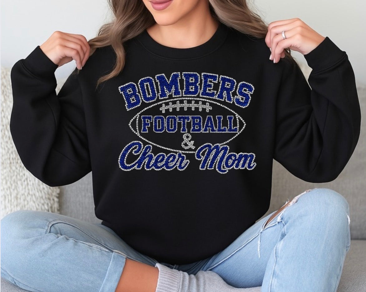 Bombers football and cheer mom bling sweatshirt - 023
