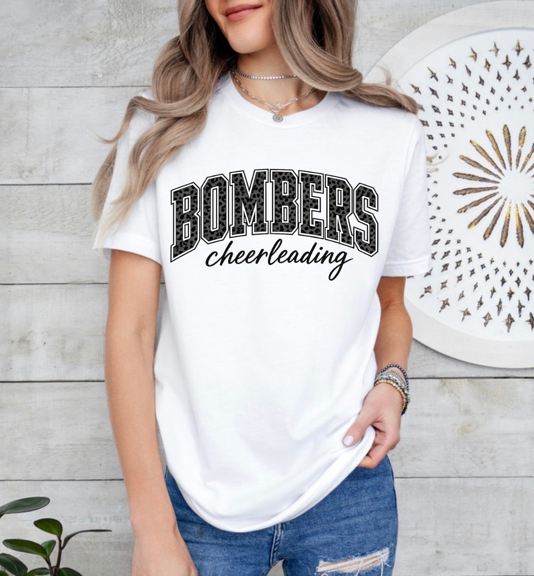 Bombers cheerleading black cheetah print - tshirts, sweatshirts, hoodies - 001