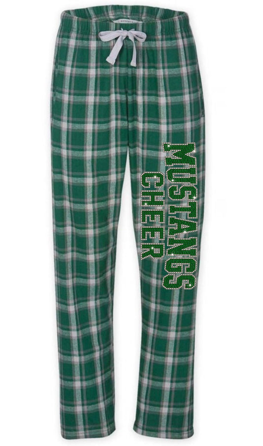 Mustangs cheer bling flannel pants - 004