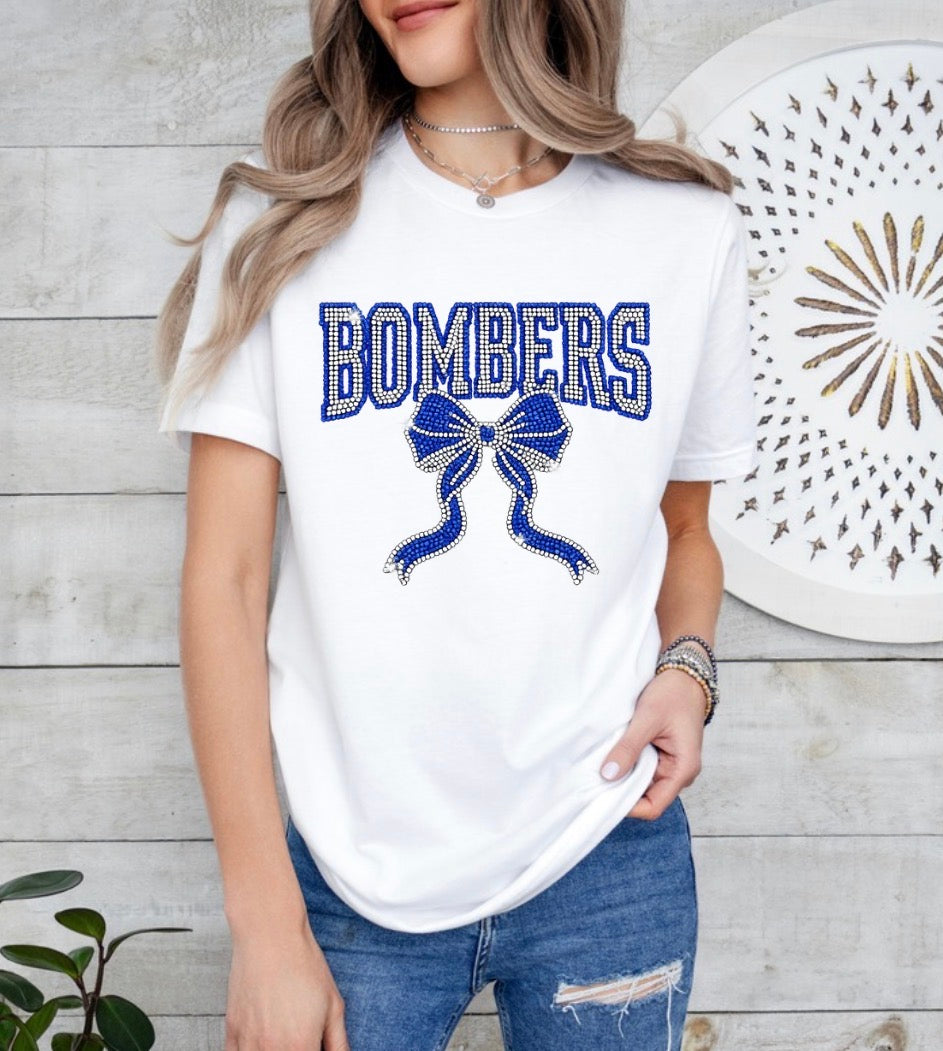 Bombers bling with bow - tshirts, sweatshirts, hoodies, cropped tees - 006