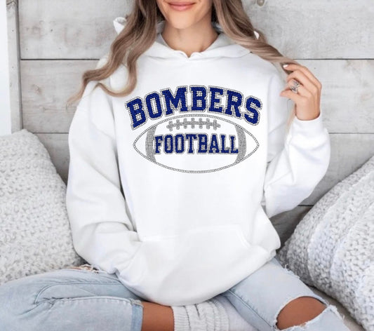 Bombers football bling hoodie - 027