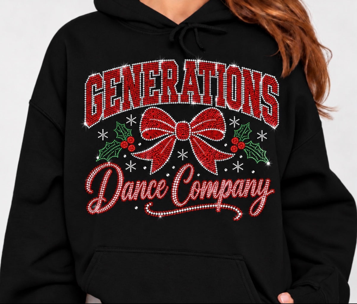 PRE-ORDER - Generations dance company christmas bling hoodie - 0100
