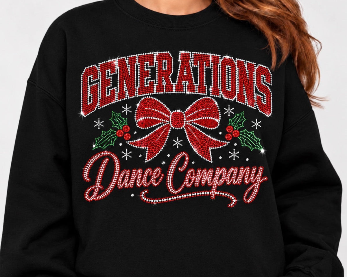 PRE-ORDER - Generations dance company christmas bling sweatshirt - 0101