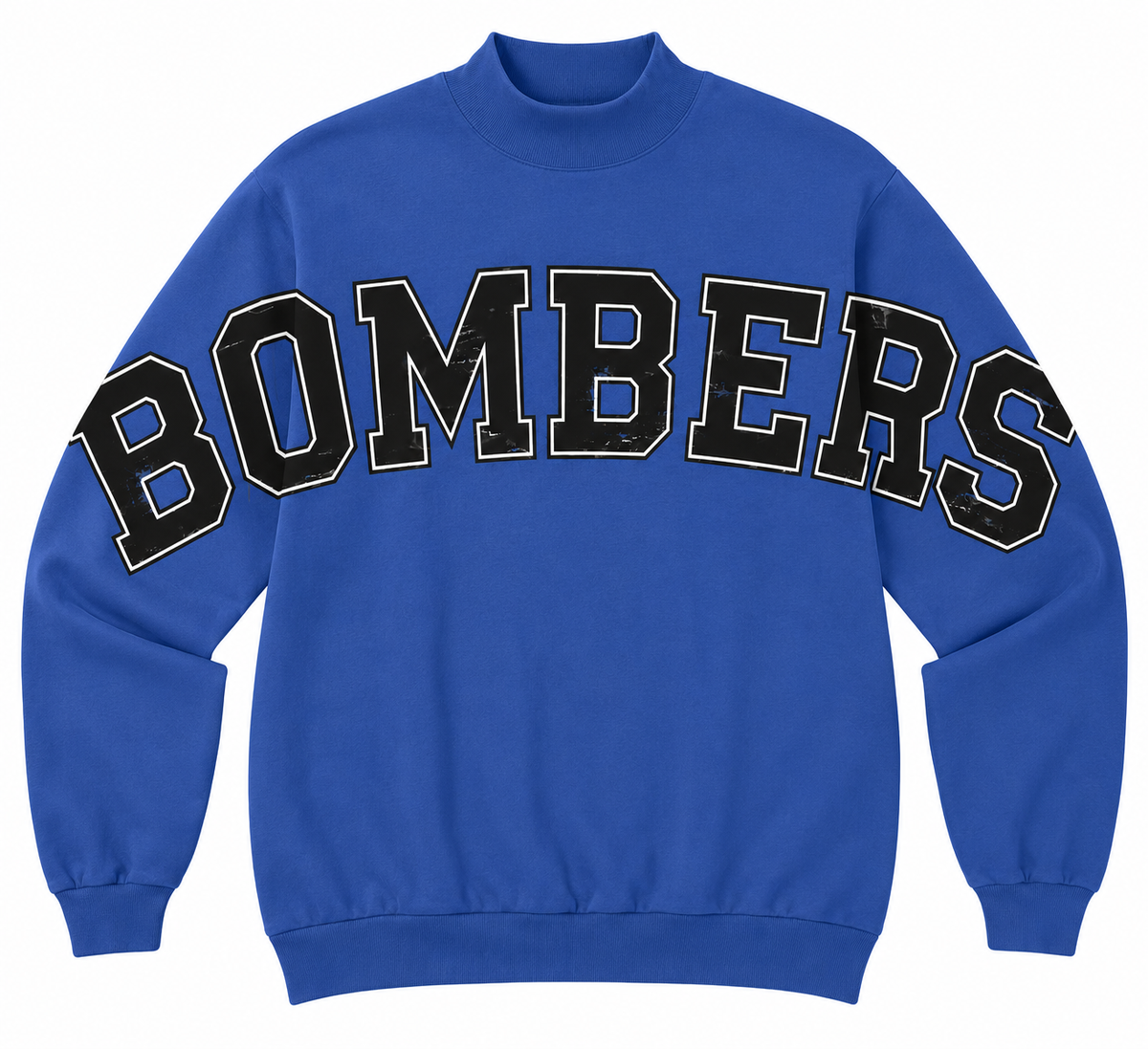 Bombers wide font - mock turtle neck - adult only - 021