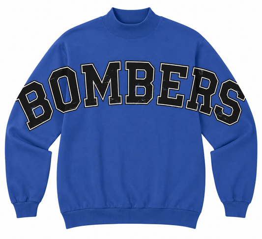 Bombers wide font - mock turtle neck - adult only - 021