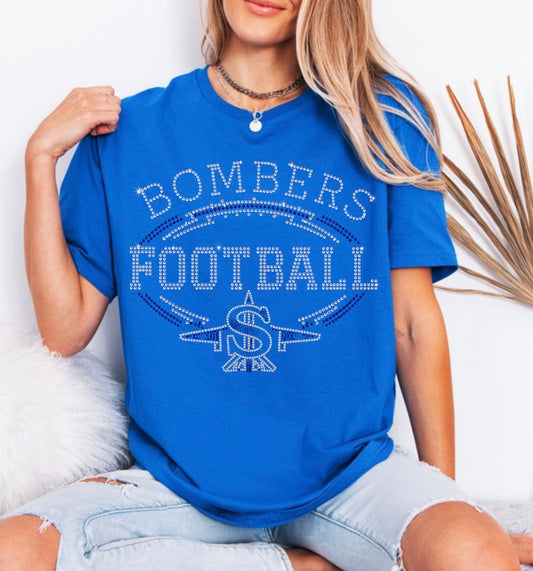 Bombers football logo bling tshirt - 033