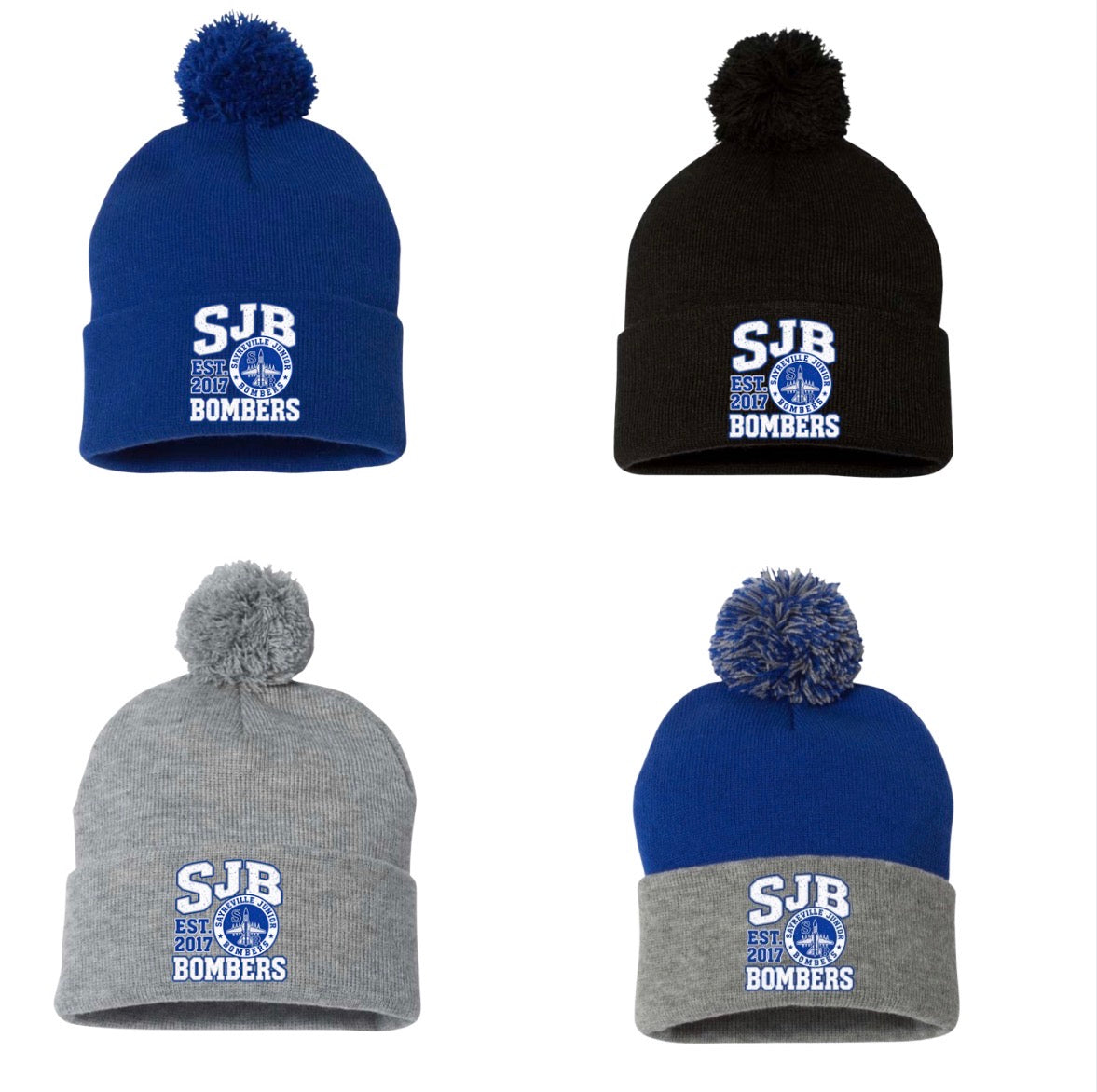 SJB cuffed beanie with pompom - 057