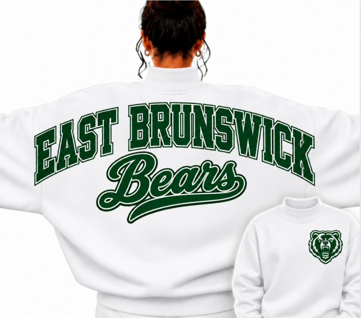 Mock neck sweatshirt with oversized lettering - adult sizes only - 020