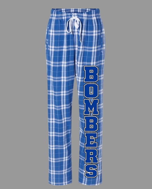 Bombers plaid pajama pants - design 1 - youth and adult - 025