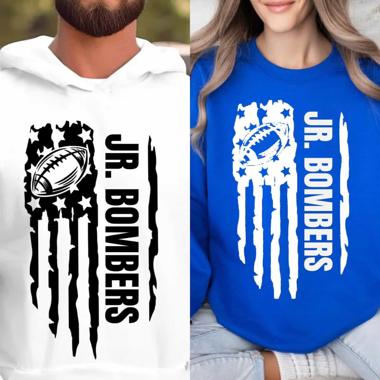 Jr. Bombers football with flag - tshirts, sweatshirts, hoodies - 019