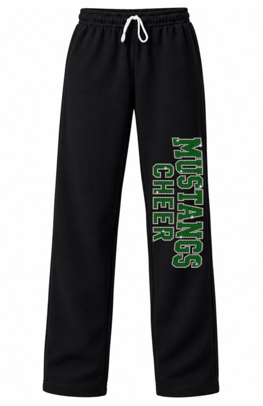 Mustangs cheer bling open bottom sweatpants - 006