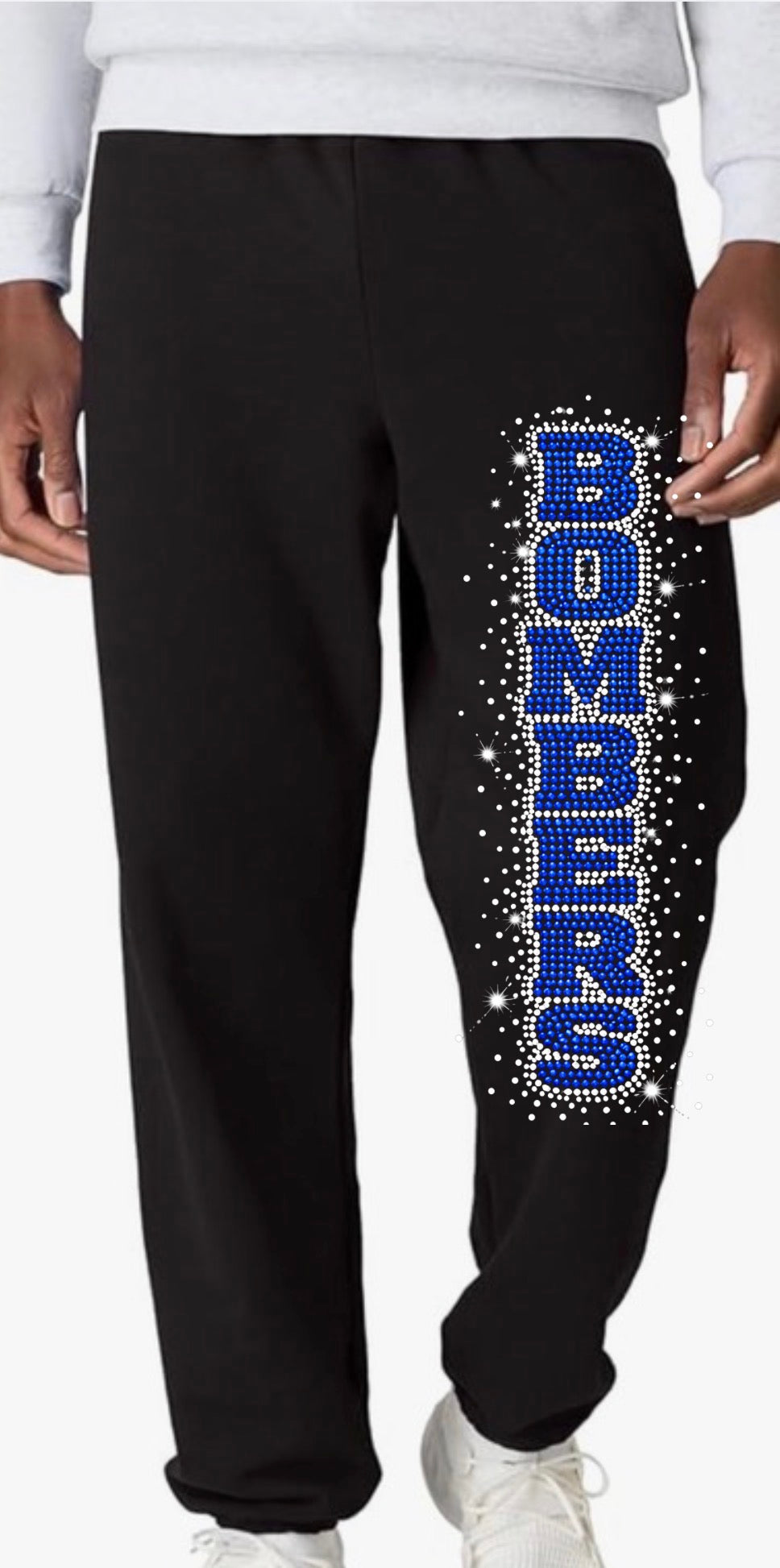 Bombers bling sweatpants, cuffed and open bottom - 008