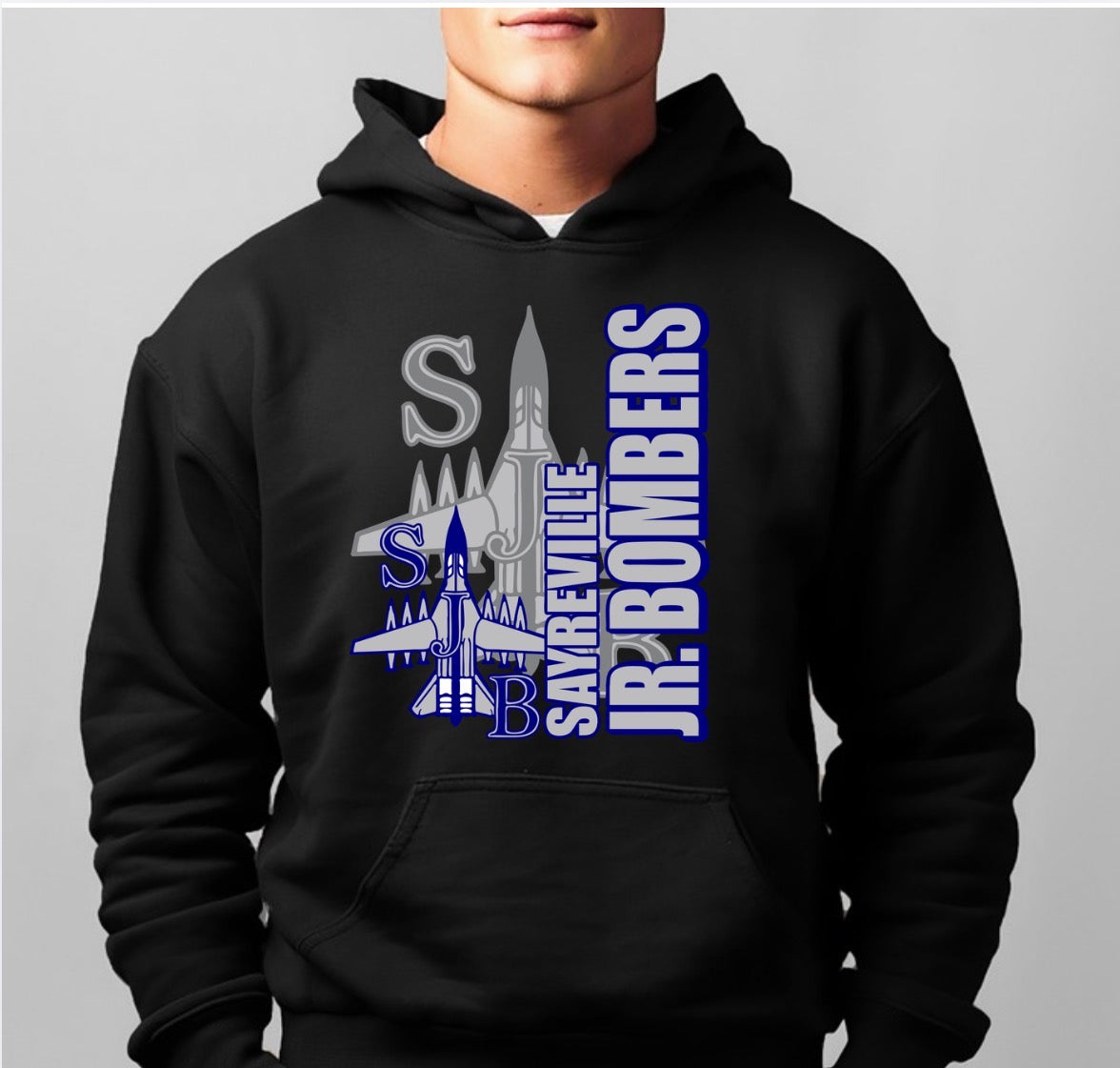 Sayreville Junior Bombers with large logo - tshirts, sweatshirts, hoodies - 040