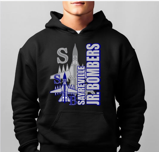 Sayreville Junior Bombers with large logo - tshirts, sweatshirts, hoodies - 040