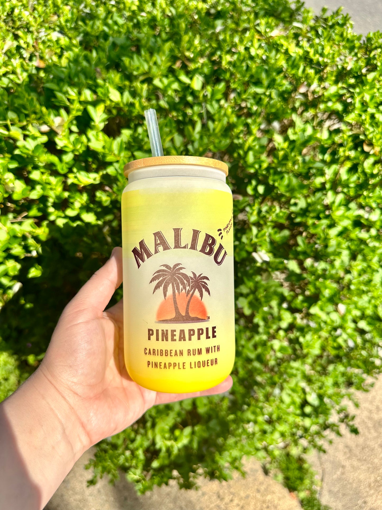 Malibu inspired frosted glass tumbler