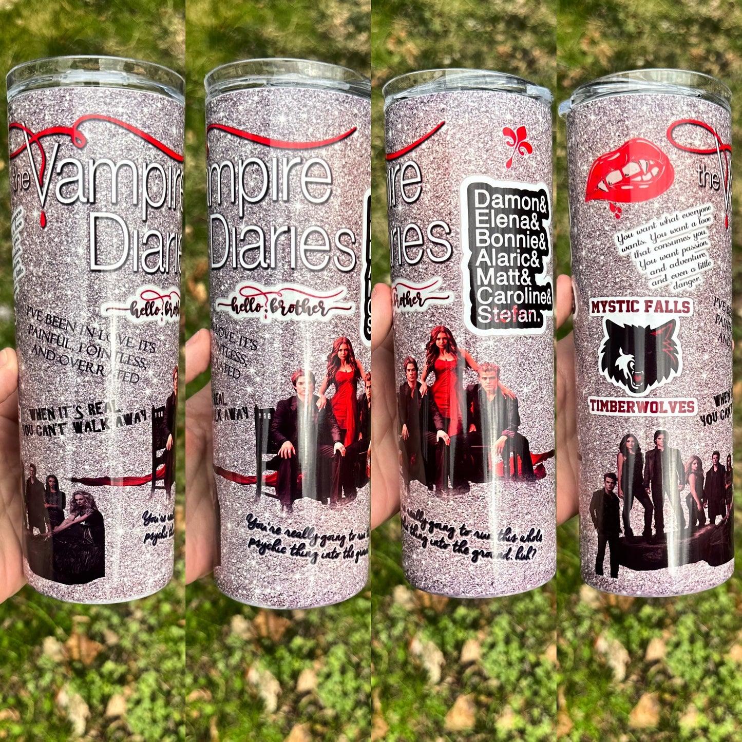 The vampire diaries inspired sublimation tumbler